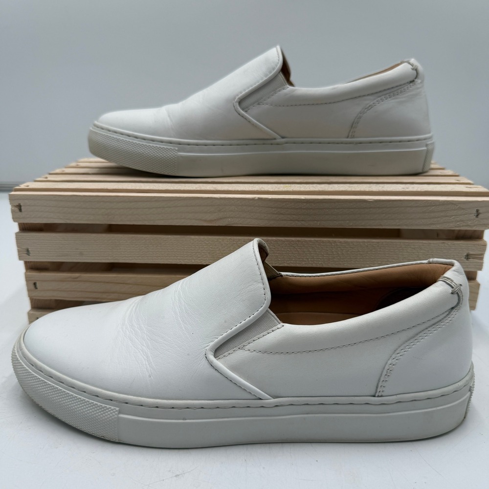 Greats Brooklyn Slip‎ On Sneakers White Leather Minimalist Casual Womens Size 7